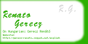 renato gerecz business card